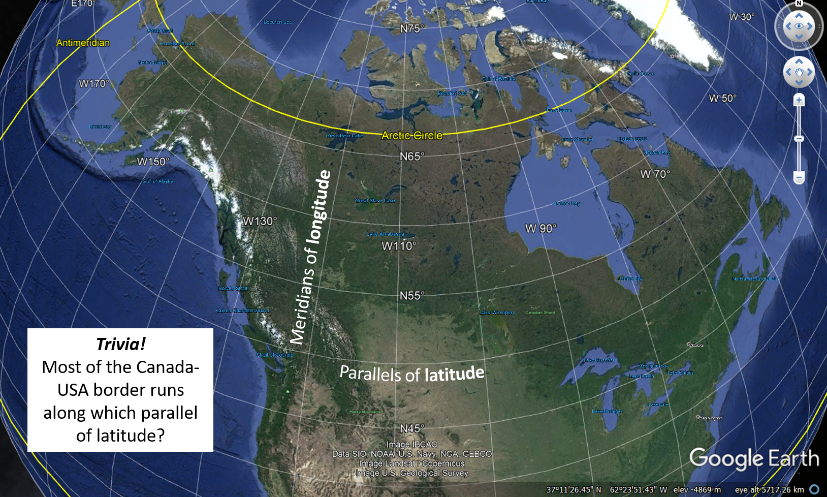 خط المسافة على نقطة الإستواء وجنوبا شمالا الأرض بين وأي سطح المسافة بين