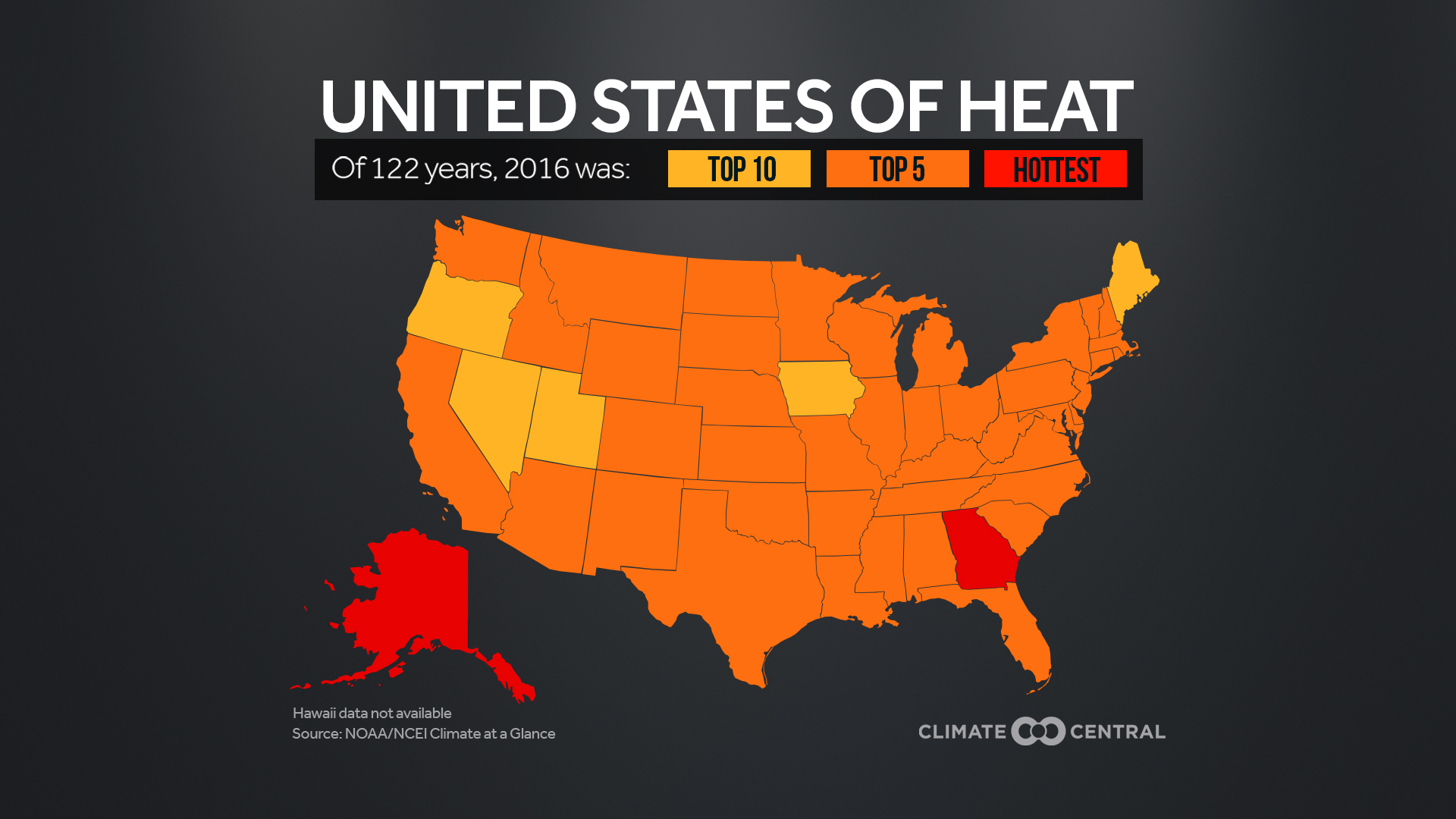 mitkä osavaltiot ovat kuumia ympäri vuoden